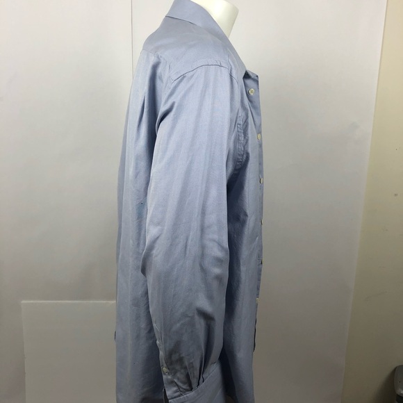 Mondo Di Marco Italian Blue Dress Shirt 17.5 | 100% Cotton Made in Italy - Picture 9 of 13